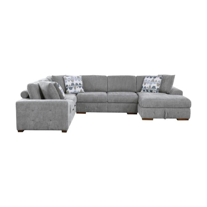 9624GY*42LRC - (4)4-Piece Sectional with Right Chaise Half Price Furniture