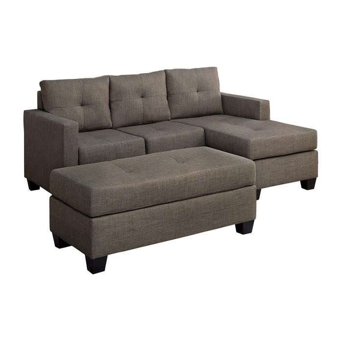 9789BRG*2OT - (2)2-Piece Reversible Sofa Chaise with Ottoman Half Price Furniture