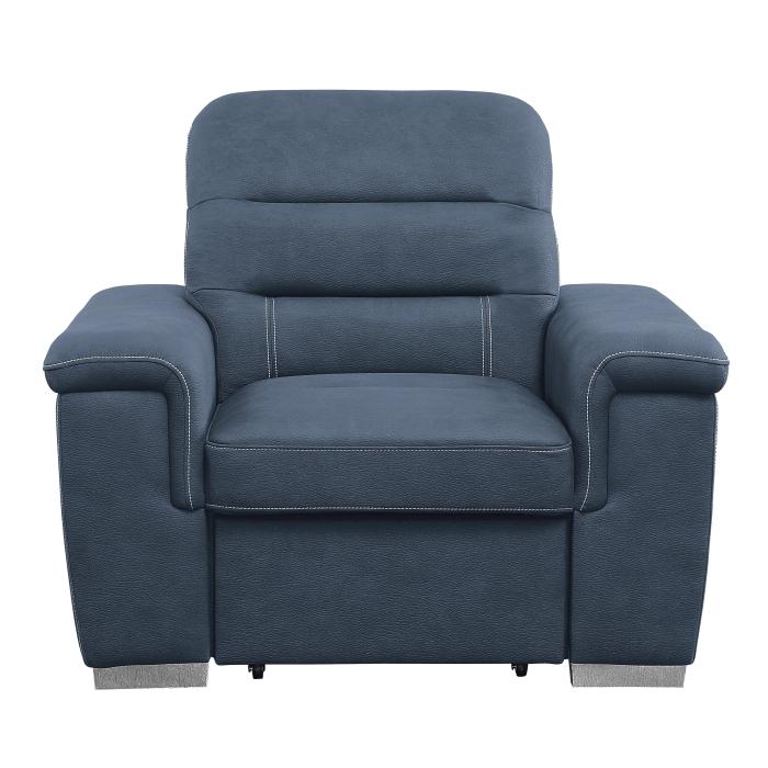 9808BUE-1 - Chair with Pull-out Ottoman Half Price Furniture