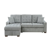 9816GY*2LCRL - (2)2-Piece Sectional with Left Chaise, Pull-out Bed and Hidden Storage Half Price Furniture