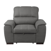 9858GY-1 - Chair with Pull-out Ottoman Half Price Furniture