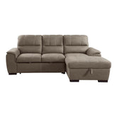 9858TP*SC - (2)2-Piece Sectional with Pull-out Bed and Right Chaise with Hidden Storage Half Price Furniture