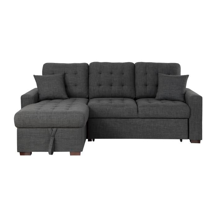 9916DG*2LCRL - (2)2-Piece Sectional with Pull-out Bed and Left Chaise with Hidden Storage Half Price Furniture