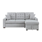 9916GY*2LLRC - (2)2-Piece Sectional with Pull-out Bed and Right Chaise with Hidden Storage Half Price Furniture