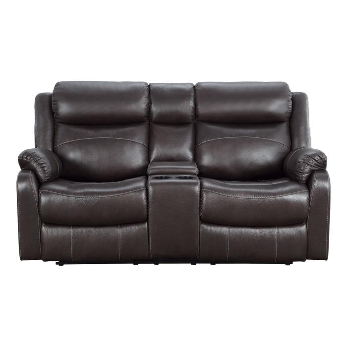 9990DB-2 - Double Lay Flat Reclining Love Seat with Center Console Half Price Furniture