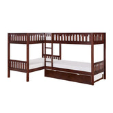 B2013CNDC-1R* - (4) Corner Bunk Bed with Twin Trundle Half Price Furniture