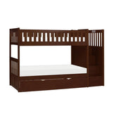 B2013SBDC-1*R - (5) Twin/Twin Step Bunk Bed with Twin Trundle Half Price Furniture