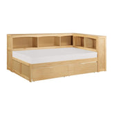 B2043BC-1BCT* - (4) Twin Bookcase Corner Bed with Storage Boxes Half Price Furniture