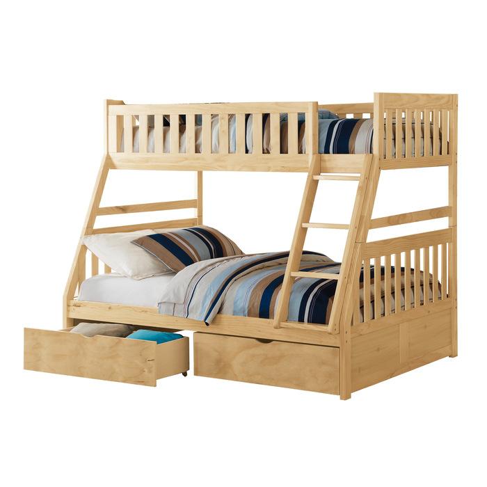 B2043TF-1*T - (4) Twin/Full Bunk Bed with Storage Boxes Half Price Furniture