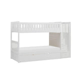 B2053SBW-1*R - (5) Twin/Twin Step Bunk Bed with Twin Trundle Half Price Furniture