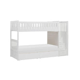 B2053SBW-1*T - (5) Twin/Twin Step Bunk Bed with Storage Boxes Half Price Furniture