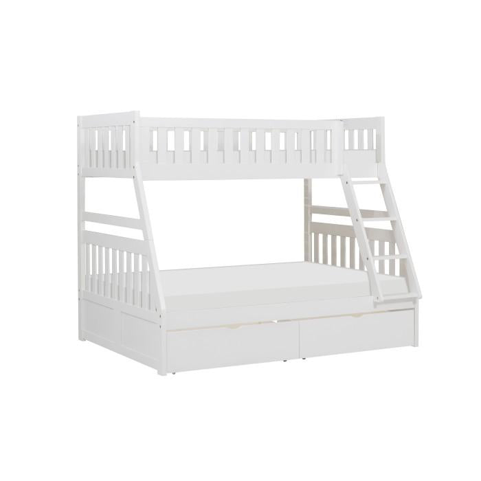 B2053TFW-1*T - (4) Twin/Full Bunk Bed with Storage Boxes Half Price Furniture