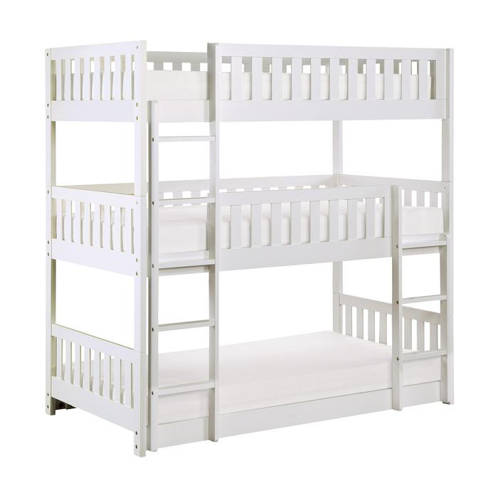 B2053TTTW-1* - (3) Triple Bunk Bed Half Price Furniture