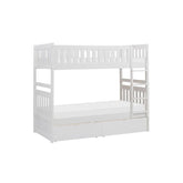 B2053W-1*T - (4) Twin/Twin Bunk Bed with Storage Boxes Half Price Furniture