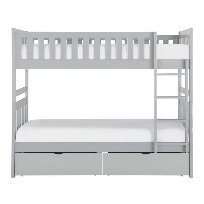 B2063-1*T - (4) Twin/Twin Bunk Bed with Storage Boxes Half Price Furniture