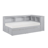 B2063BC-1BCT* - (4) Twin Bookcase Corner Bed with Storage Boxes Half Price Furniture