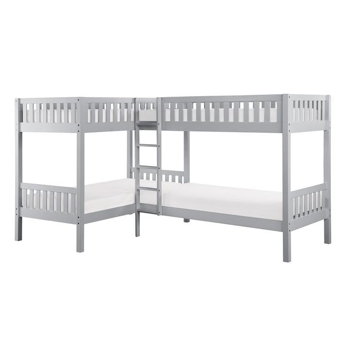 B2063CN-1* - (3) Corner Bunk Bed Half Price Furniture