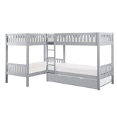 B2063CN-1R* - (4) Corner Bunk Bed with Twin Trundle Half Price Furniture