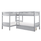 B2063CN-1T* - (4) Corner Bunk Bed with Storage Boxes Half Price Furniture