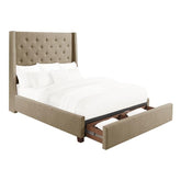 5877BR-1DW* - (3)Queen Platform Bed with Storage Footboard Half Price Furniture