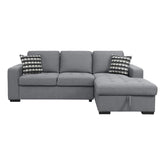 9313GY*22LRC - (2)2-Piece Sectional with Right Chaise and Hidden Storage Half Price Furniture