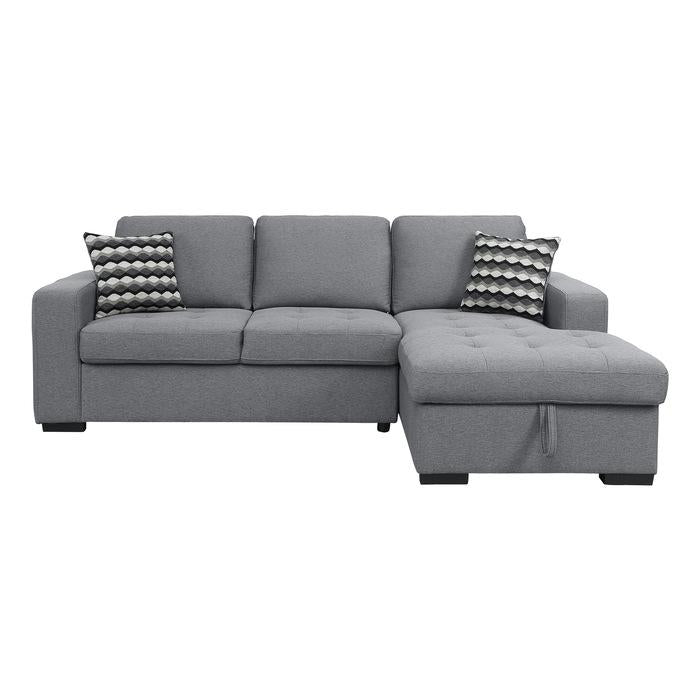 9313GY*22LRC - (2)2-Piece Sectional with Right Chaise and Hidden Storage Half Price Furniture