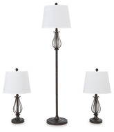 Brycestone Floor Lamp with 2 Table Lamps Half Price Furniture