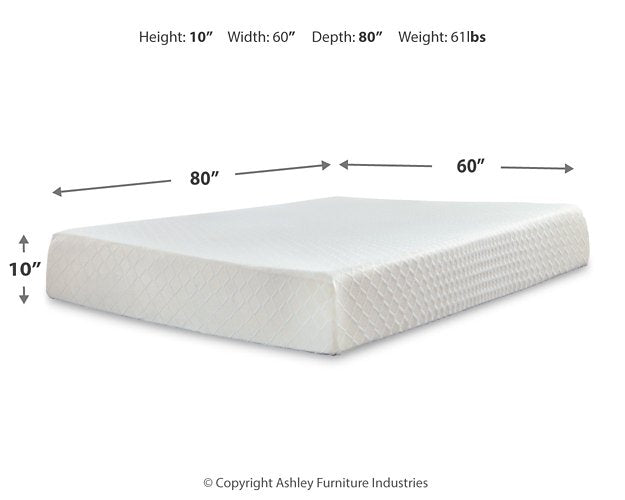 10 Inch Chime Memory Foam Mattress Set - Half Price Furniture