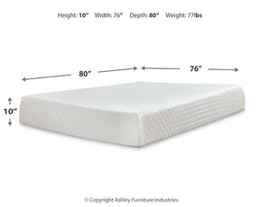 10 Inch Chime Memory Foam Mattress Set - Half Price Furniture