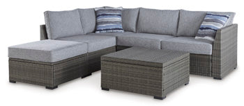 Petal Road Outdoor Loveseat Sectional/Ottoman/Table Set (Set of 4) - Half Price Furniture