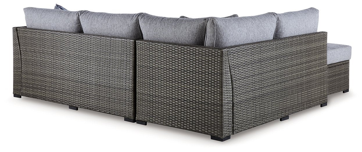 Petal Road Outdoor Loveseat Sectional/Ottoman/Table Set (Set of 4) - Half Price Furniture