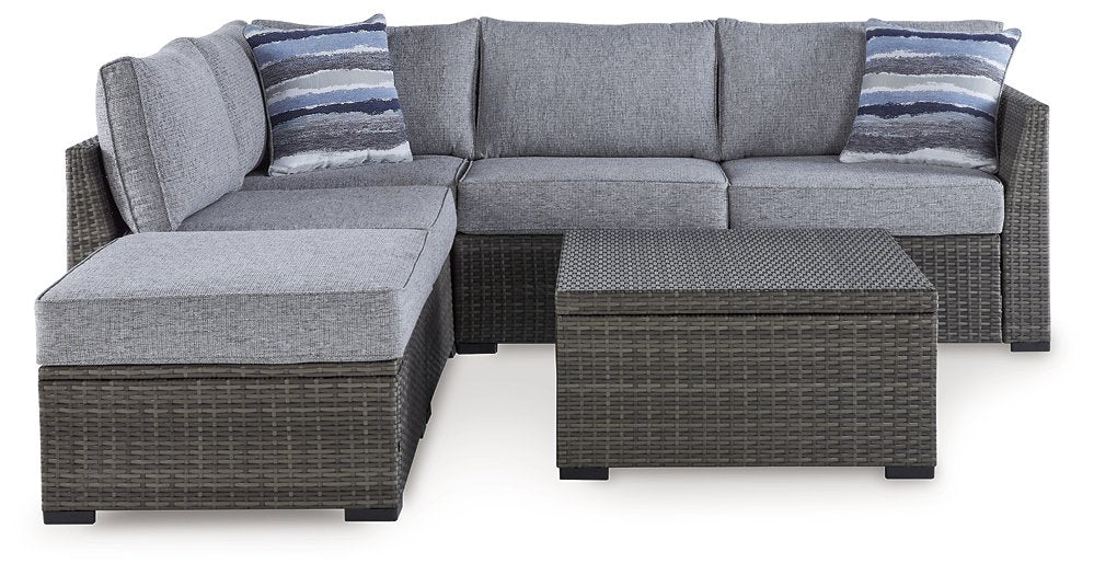 Petal Road Outdoor Loveseat Sectional/Ottoman/Table Set (Set of 4) - Half Price Furniture