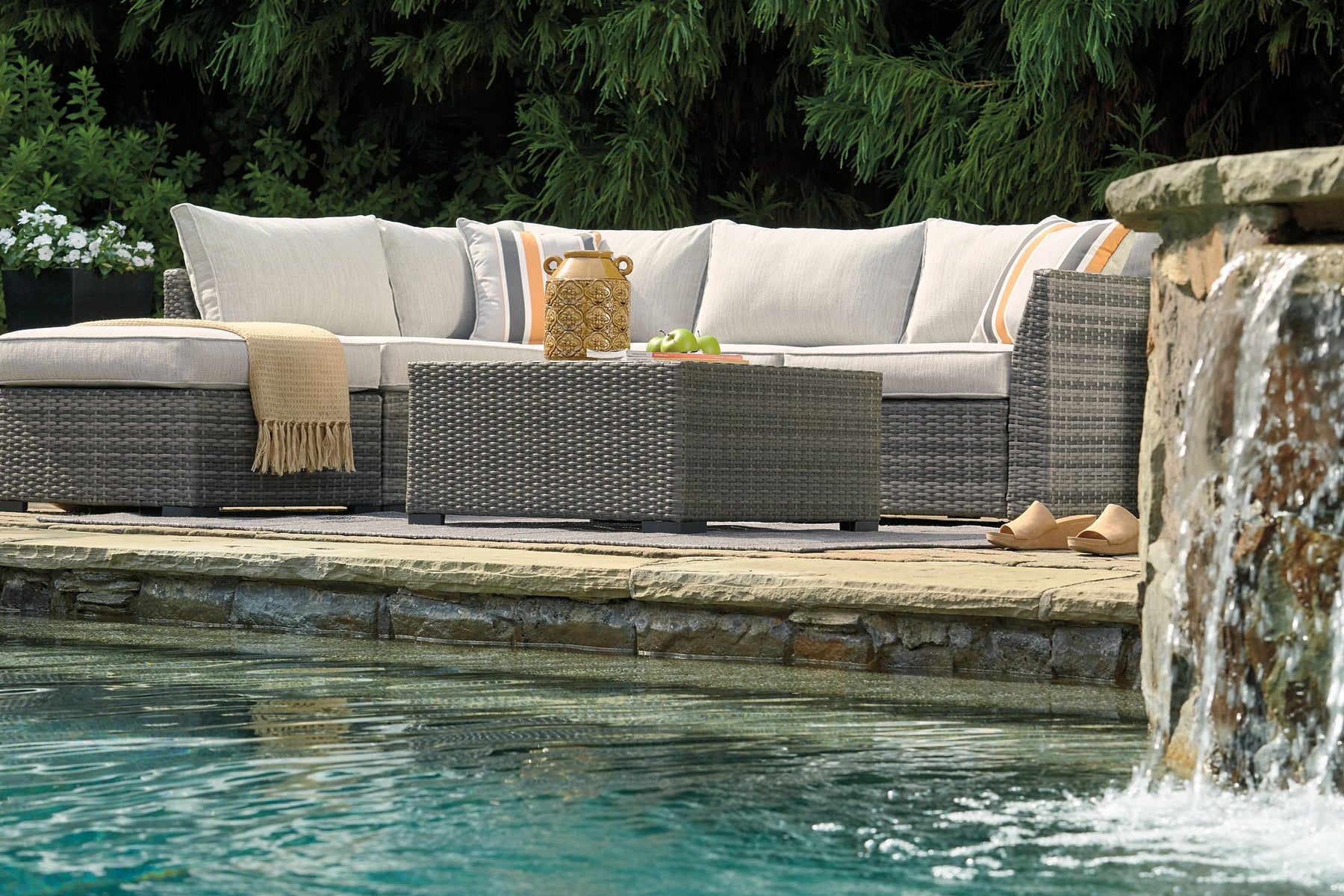 Cherry Point 4-piece Outdoor Sectional Set - Half Price Furniture