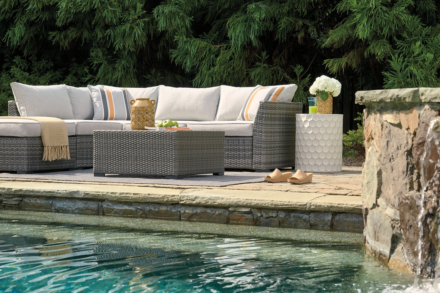 Cherry Point 4-piece Outdoor Sectional Set - Half Price Furniture