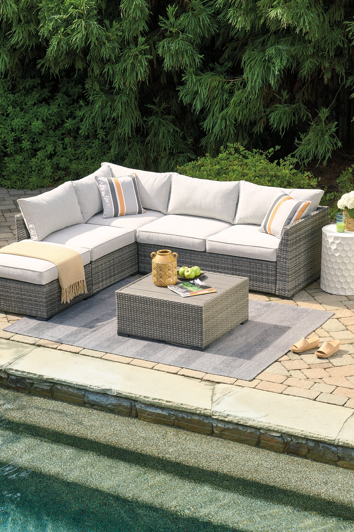 Cherry Point 4-piece Outdoor Sectional Set - Half Price Furniture