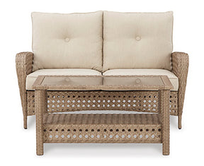 Braylee Outdoor Loveseat with Table (Set of 2) - Half Price Furniture