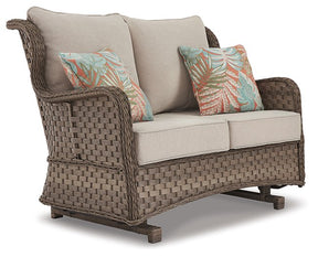 Clear Ridge Glider Loveseat with Cushion  Half Price Furniture