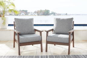 Emmeline Outdoor Lounge Chair with Cushion (Set of 2) - Half Price Furniture