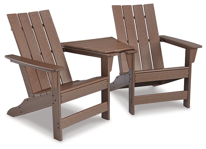 Emmeline 2 Adirondack Chairs with Tete-A-Tete Table Connector - Half Price Furniture