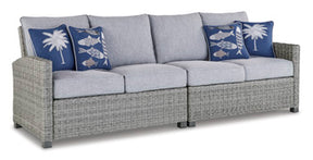 Naples Beach Outdoor Right and Left-arm Facing Loveseat with Cushion (Set of 2) - Half Price Furniture