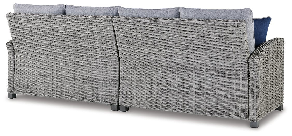 Naples Beach Outdoor Right and Left-arm Facing Loveseat with Cushion (Set of 2) - Half Price Furniture