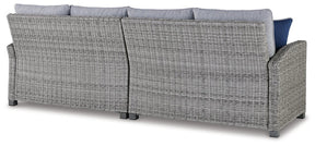 Naples Beach Outdoor Right and Left-arm Facing Loveseat with Cushion (Set of 2) - Half Price Furniture