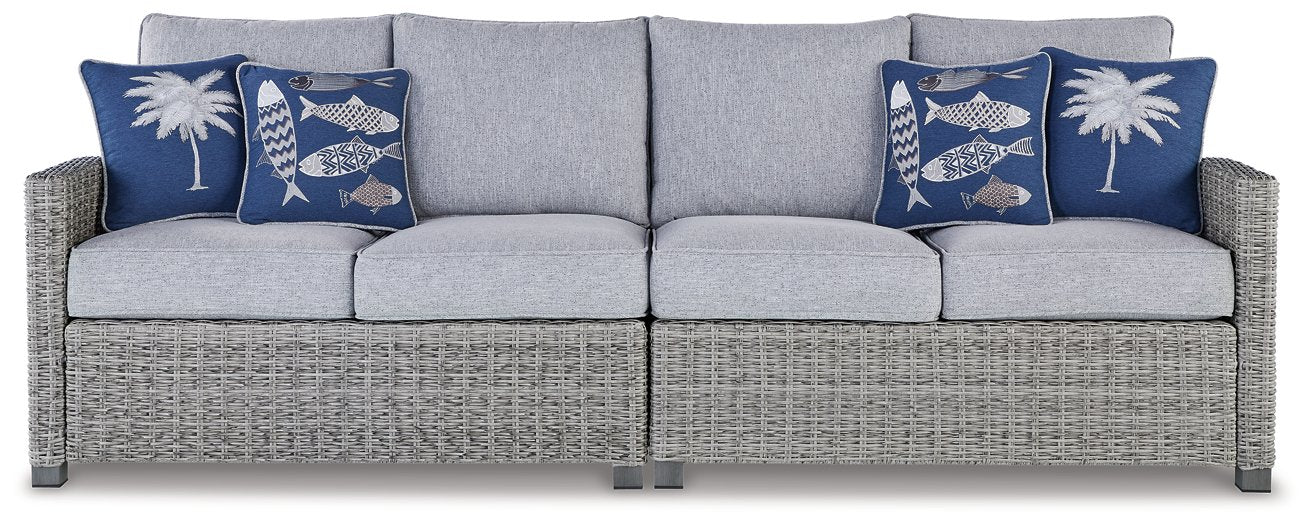 Naples Beach Outdoor Right and Left-arm Facing Loveseat with Cushion (Set of 2) - Half Price Furniture