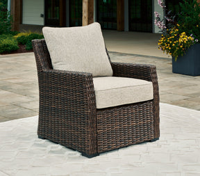 Brook Ranch Outdoor Lounge Chair with Cushion - Half Price Furniture