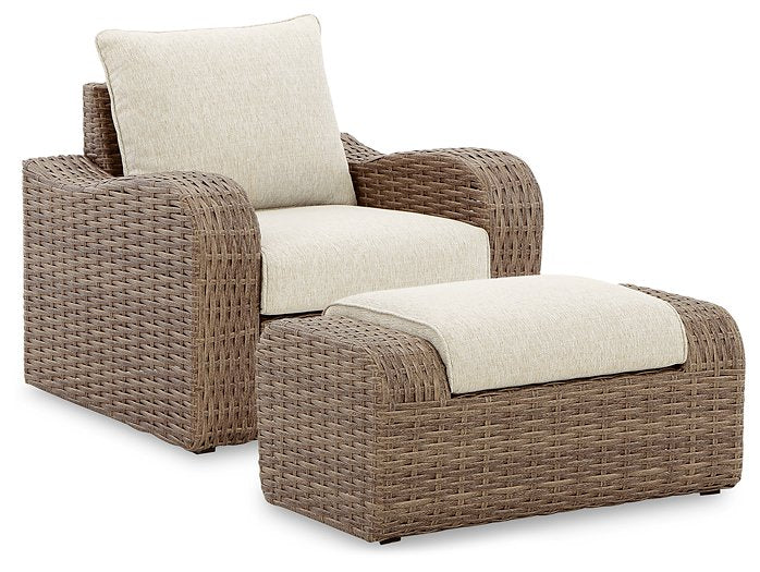 Sandy Bloom Outdoor Upholstery Set Half Price Furniture
