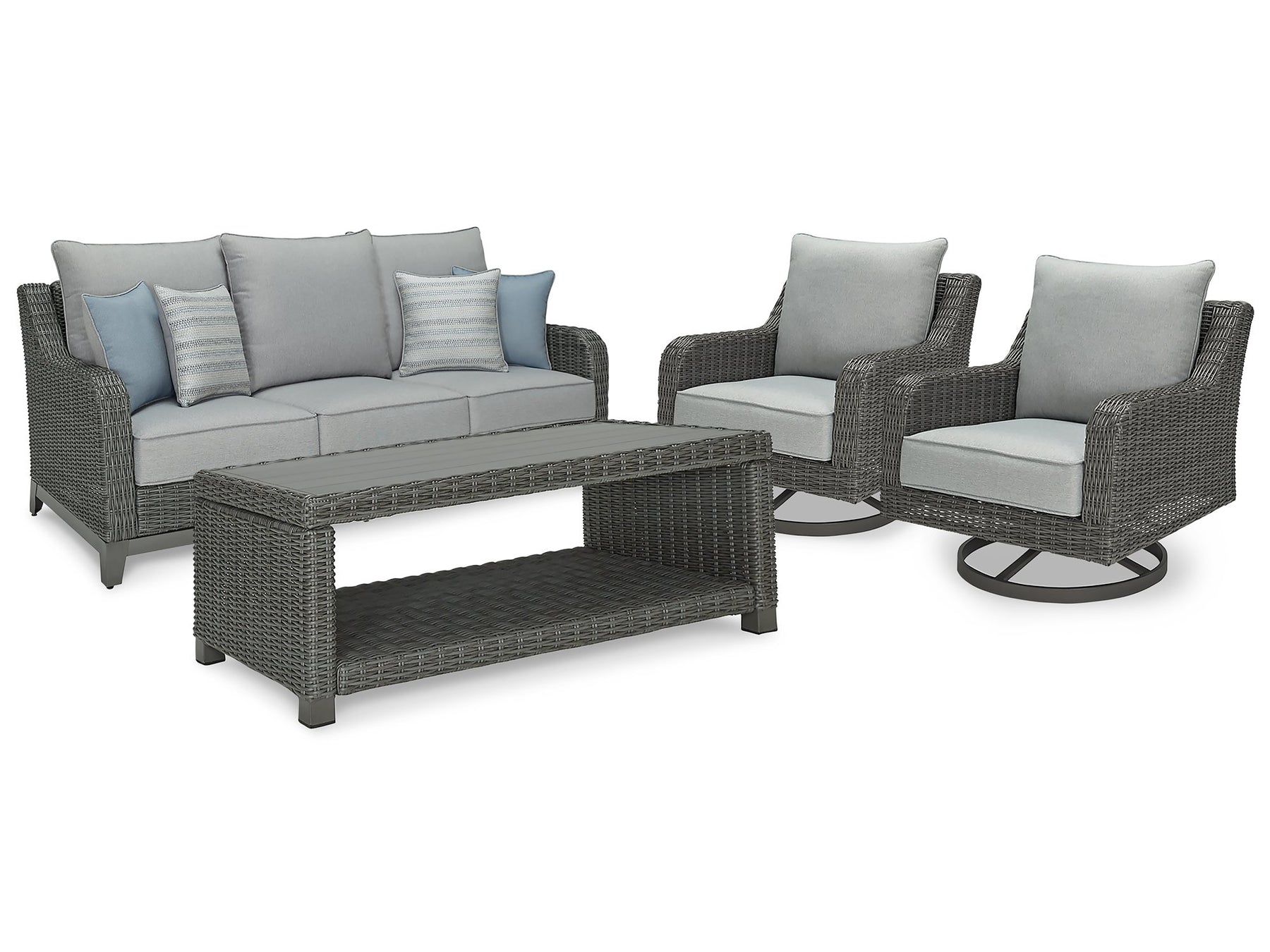 Elite Park Outdoor Sofa, Lounge Chairs and Cocktail Table - Outdoor Table Set - Half Price Furniture