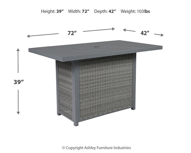 Palazzo Outdoor Bar Table with Fire Pit - Half Price Furniture