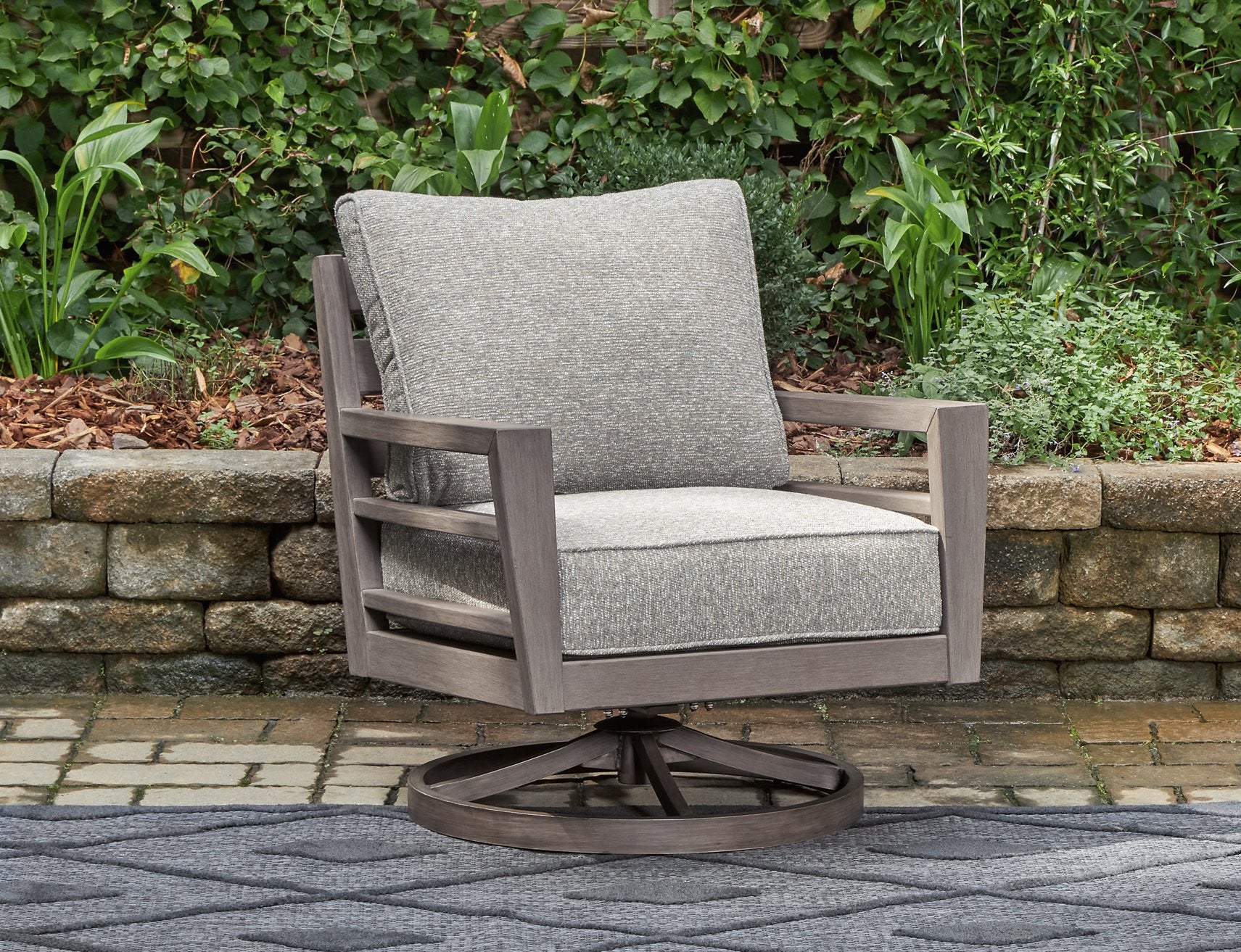 Hillside Barn Outdoor Swivel Lounge with Cushion  Half Price Furniture