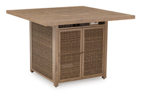 Walton Bridge Outdoor Bar Table with Fire Pit - Half Price Furniture