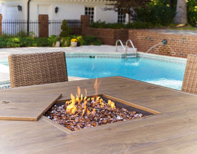 Walton Bridge Outdoor Bar Table with Fire Pit - Half Price Furniture